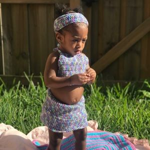 Three pieces baby girl crochet set